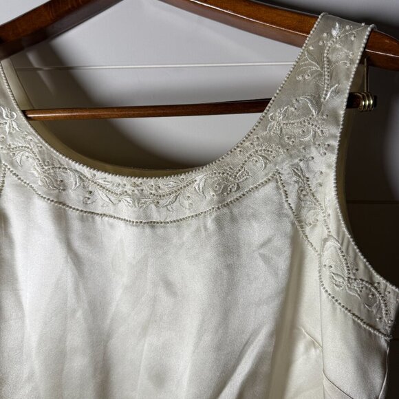 Ann Taylor Silk Ivory w/ Embellishments Shantung Jacket Sz 12/Tank Sz 10 Set - Picture 12 of 14